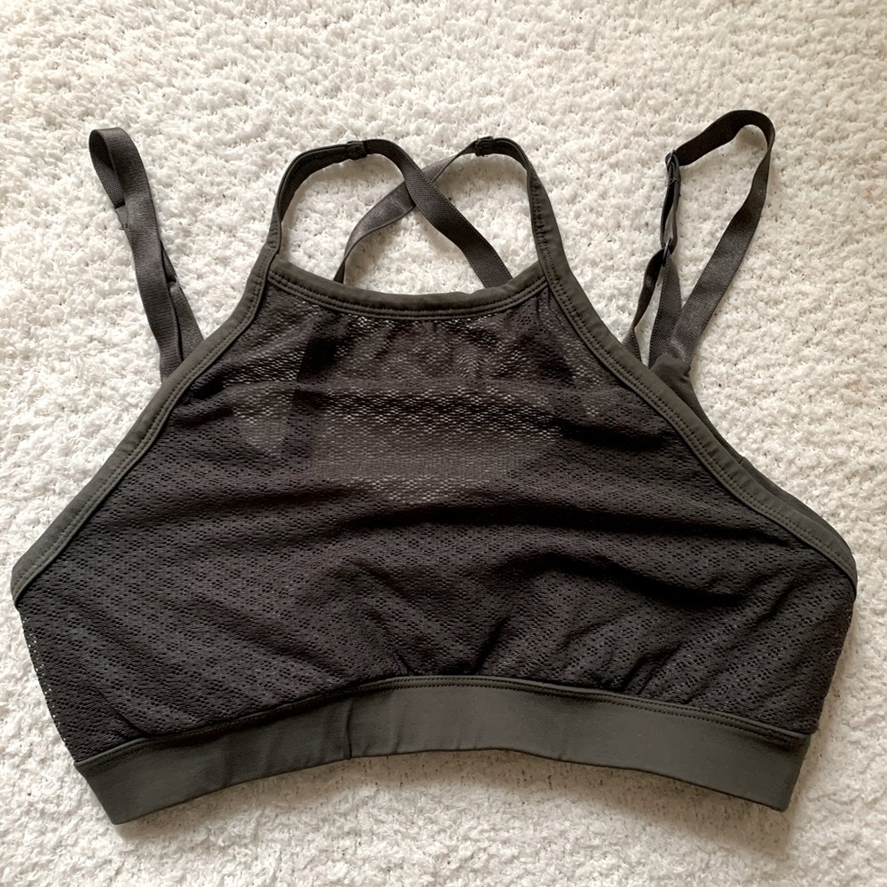 Army green sports bra